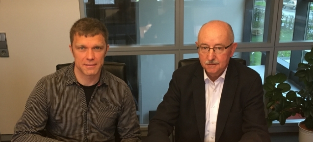 André Malinowski (li.) mit SBFV-Präsident Thomas Schmidt